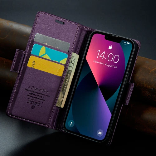 Pour iPhone 16/15/14/13/12/11 Pro Max Etui Portefeuille en Cuir Porte Carte - Zdjęcie 6 z 45