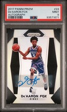 2017-18 Panini Prizm De'Aaron Fox RC Rookie Auto Silver #24 PSA 9 - KINGS SPURS