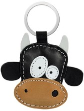 Genuine Leather Animal-Shaped Keychain   Made in EU   Ideal for Christmas, Cow