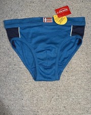 Vintage German Sanetta Blue Boys XL Bikini Briefs Color Block Cotton UE 164 New