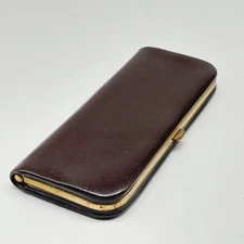 Vintage Braun Leder Etui Für 3 Schreibgeräte Füller Leer Stifte Füllfederhalter 