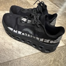 On CloudTec women Black Gray Running Shoes Mesh Upper Lace Up Rubber Outsole
