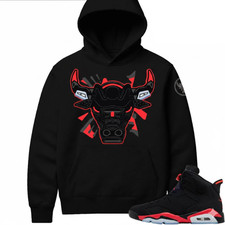 Jordan 6 Infrared Sneaker Match Hoodie Black Retro 6s Bull