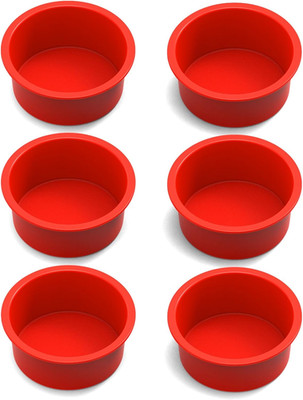 SILIVO 4 Inch Cake Pan (6 Pack) - Silicone Mini Smash Cake Pans, Nonstick Small 