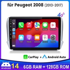 128G Für Peugeot 208/2008 2012-2018 10.1"Android Autoradio GPS Navi CarPlay DAB+