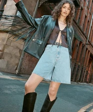 NastyGalFringe Faux Leather Belted Jacket size 10