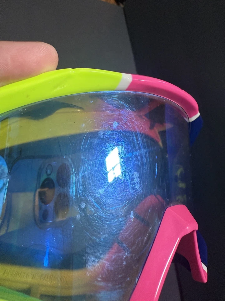 Fox Racing Pink/ Blue/ Neon Green Racing Goggles Dirt Biking Blue Lens - Изображение 4 из 4