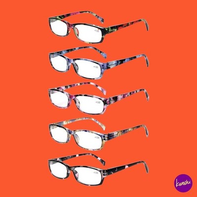 KERECSEN Damen Lesebrille, 5er Set, mehrfarbig, +1,75 Stärke
