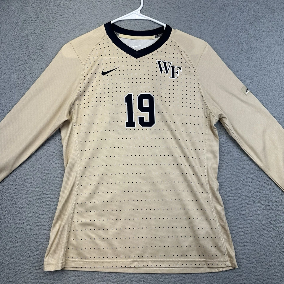 Camiseta deportiva Wake Forest para mujer mediana dorada Demon Deacon Nike poliéster #19 ACC Foto 2 de 4