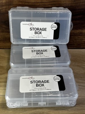 Lot of (3) Everything Mary Plastic Bead Crafting 10 Space Storage Organizer Box