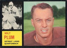 MILT PLUM 1962 TOPPS FOOTALL #50