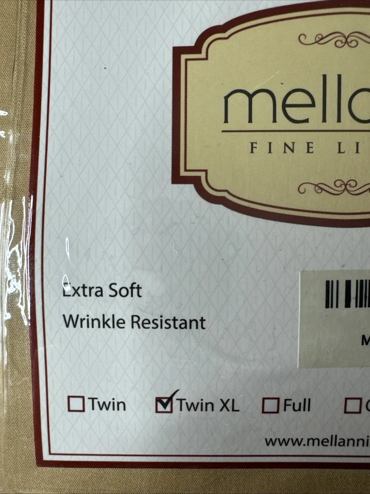 Mellanni Twin Flat XL Bed Sheet Set 1800 One Piece Gold Brushed Micofiber New - Image 3 of 4
