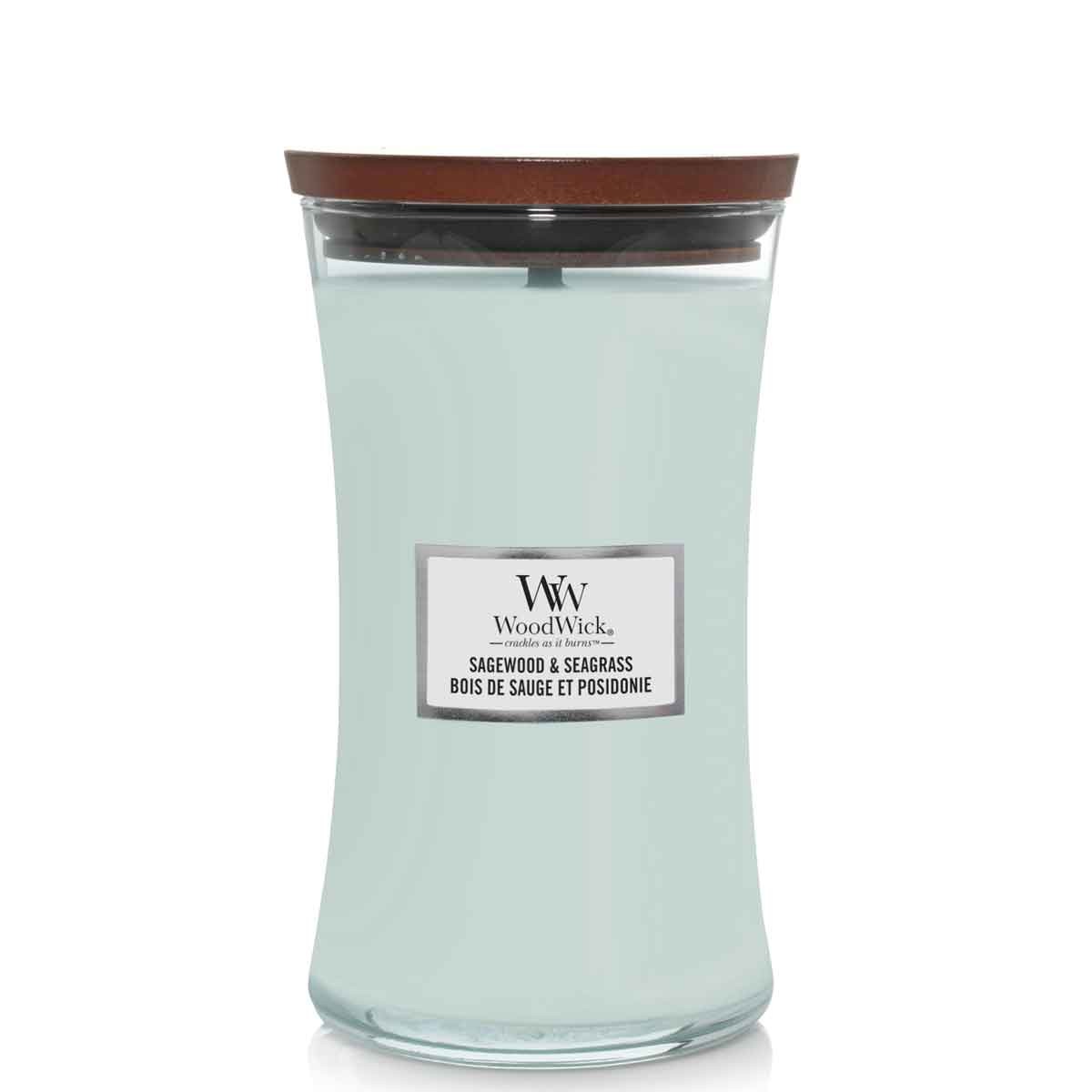 CANDELA CLESSIDRA GRANDE LARGE JAR SAGEWOOD & SEAGRASS WOODWICK