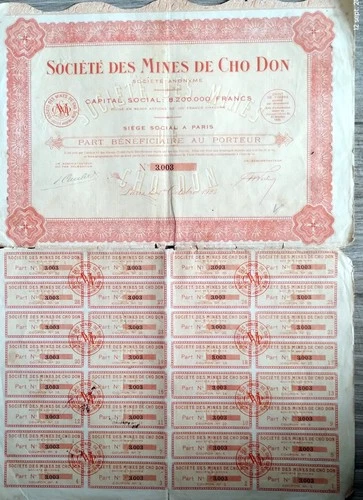 Lot CTW 3 31, Société des Mines de Cho Don (Cho Don Mining Company), Share