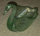 Fenton Vintage Green Swan Dish Uranium UV Glass Bowl Tray — photo 2