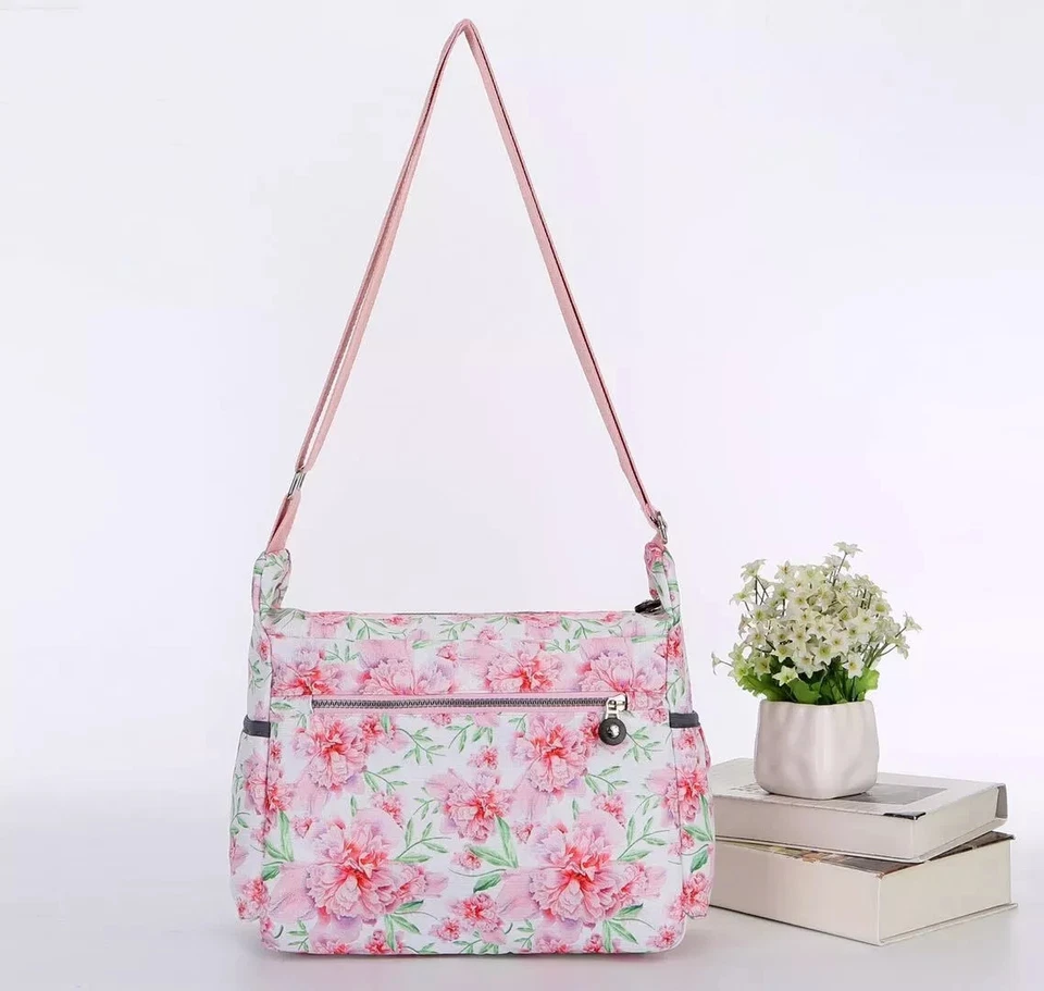 Ladies Women Crinkle Nylon S-Medium Messenger Cross Body Shoulder Girl Hand Bag - Image 3 of 4