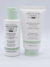 CHRISTOPHE ROBIN Hydrating Melting Mask Aloe Vera 2.5oz & Hydrating Shampoo 2.5o