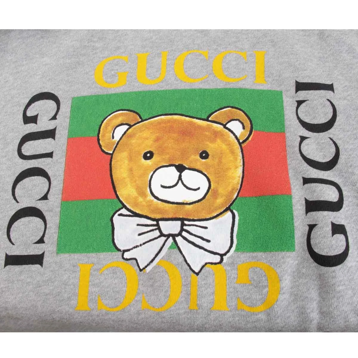 Felpa con cappuccio Gucci Exo Kai Collaborazione Orsacchiotto Taglia Xs Cotone Grigio Uomo
