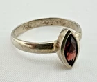 Sterling Silver Deep Red Color Stone Vintage Style Ring Sz 7