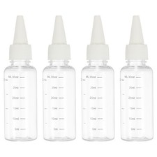 30ml/1OZ Plastic Squeeze Bottles with Cap 4 Pcs Dispensing Bottle Transparent