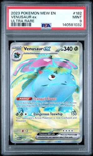 2023 POKEMON MEW EN-151 ULTRA RARE #182 VENUSAUR EX PSA 9