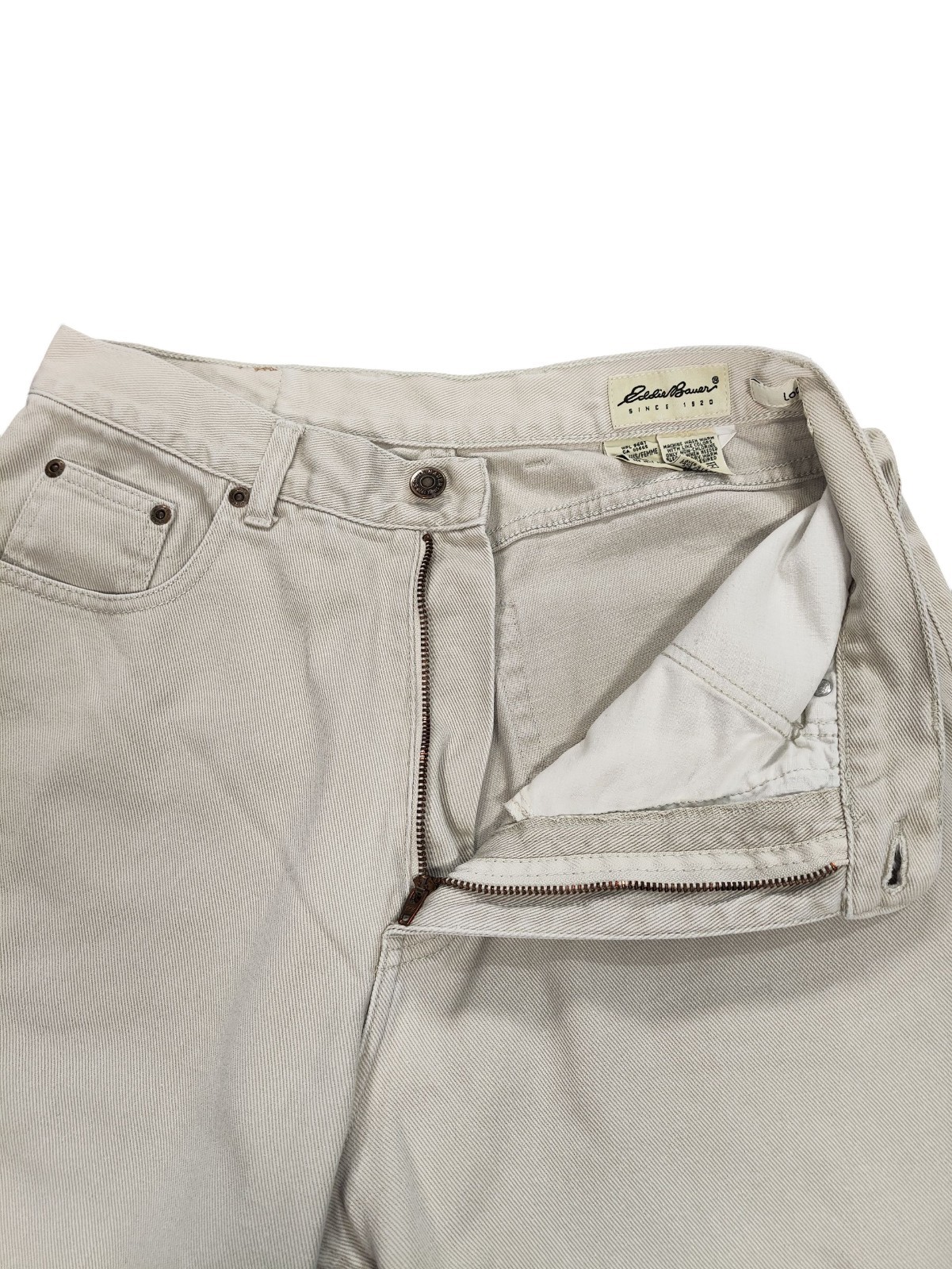 Eddie Bauer Loose Fit Jeans Women's Size 14 29W 31L Beige Relaxed Cowgirl Wester image 3