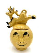 Vintage 13.5  H Dorrane  The Cow Jumps over the Moon  Ceramic Cookie Jar