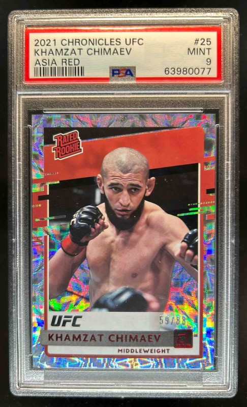 2021 Chronicles UFC Khamzat Chimaev Asia Red #59/88 PSA 9