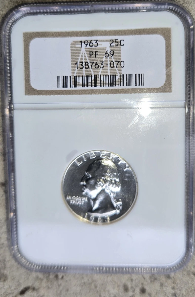 Proof PR 69 Graded 1963 Washington Quarters (1932-1998) for sale