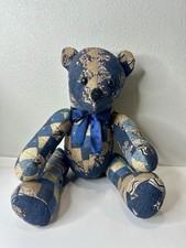     Handmade Patchwork Quilted Teddy Bear   Vintage Americana Folk Art