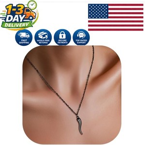 Authentic Italian Horn Amulet Necklace - Gold Plated Talisman