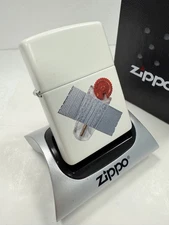 GENUINE Zippo Lighter TAPED FLINT DISPENSER ART White Matte NEW IN BOX FAST POST