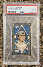 1911 T205 Gold Border, Frank Home Run Baker, Philadelphia Athletics, HOF, PSA 2