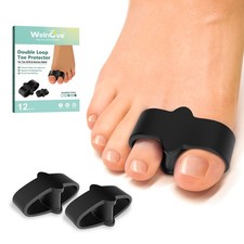Welnove Pack of 12 Bunion Corrector, Toe Separators with 2 Loops, Big Toe Spacer
