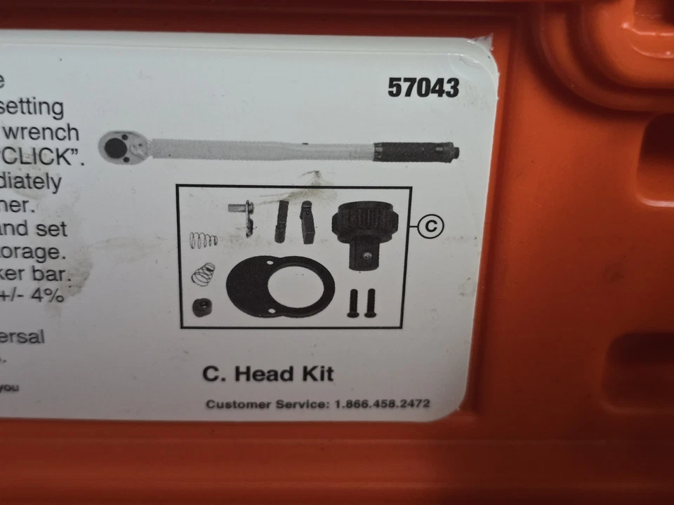 OEM  1/2" Torque Wrench – 10-150 ft/lbs. #57043 * NICE CONDITION! + Case - Image 4 of 4