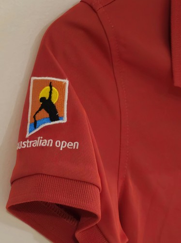 Lacoste Sports Red Polo Shirt Australian Open Tennis Womens Size 40/12 Like New - Picture 3 of 6