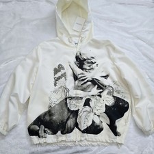 Valentino Artistic Graphic Satin Effect Hooded Jacket Size 40 S MSRP 3890