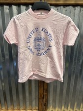 Vintage US Naval Academy Crest Pink T-Shirt Men’s Large Single Stitch Usa Made