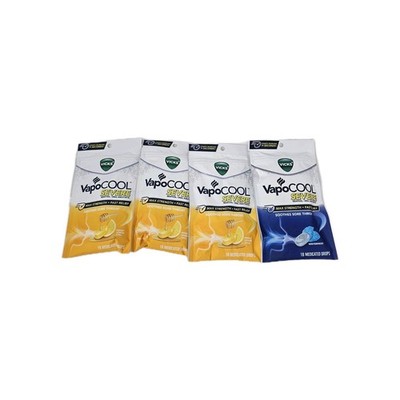 Vicks VapoCool Severe Medicated Sore Throat Drops Winterfrost Honey Lemon Chill
