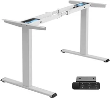 Dual Motor Electric Standing Desk Frame White Adjustable Height Sit Stand DIY