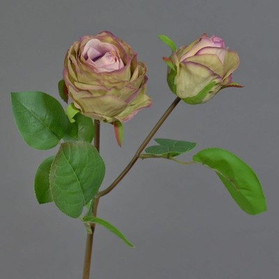 artplants Deko Blume Rose RENATUS, violett-rosa, 45cm, Ø6-8cm