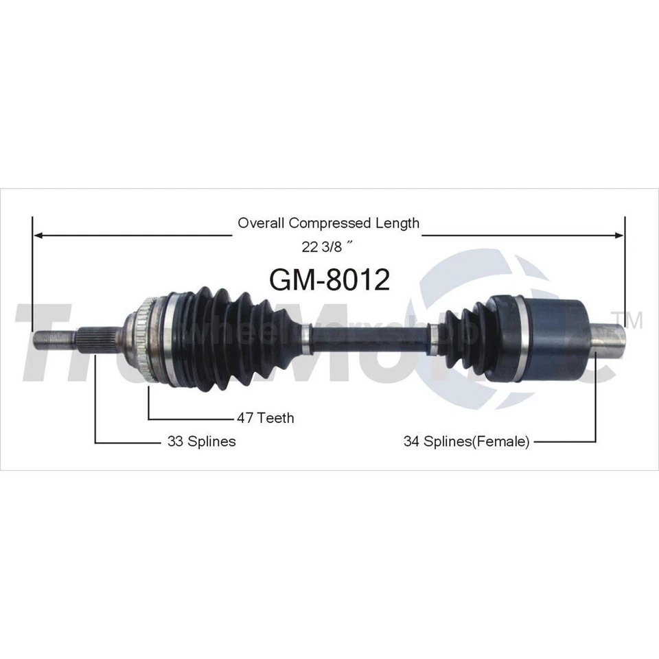 Eje delantero CV para Saturn SC1 1,9 L 1994-2002, para Saturn SC2 1,9 L 1994-2002 Foto 2 de 3