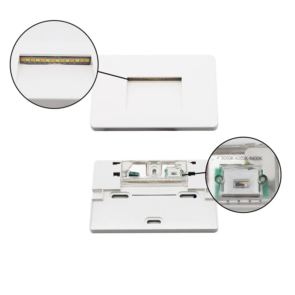 Lampada Segnapasso LED 3W 220v SWITCH da parete IP44 adatta a scatola 503 BIANCO - Immagine 2 di 4