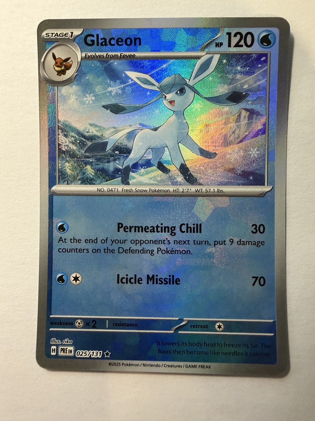 Glaceon (Poke Ball Pattern) Rare SV: Prismatic Evolutions 025/131 NM English