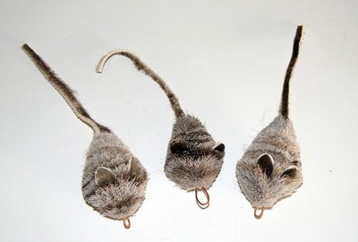 Cat Toy Deer Hair Mouse Buffalo Hide Ears & Tail Teaser Refills Da Catcher Bird