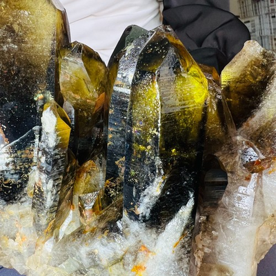 #ad #ad 14.08LB Natural and beautiful tea yellow quartz crystal cluster mineral specimen $499.00