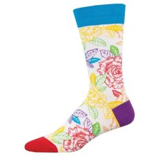 Socksmith Mens Socks Novelty Cotton Crew Graphic Sock Pride Roses LGBTQ UK 6-12