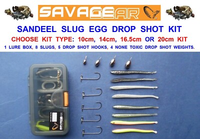 SAVAGE GEAR SANDEEL SLUG EGG DROP SHOT KÖDERBOX KIT BARSCH DORSCH SEELACHS ZANDER