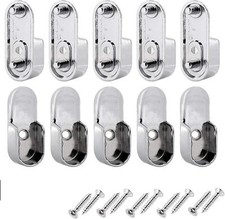 Oval Closet Rod End Supports 15mm x 30mm w/Rear Facing 5mm Pins. 6