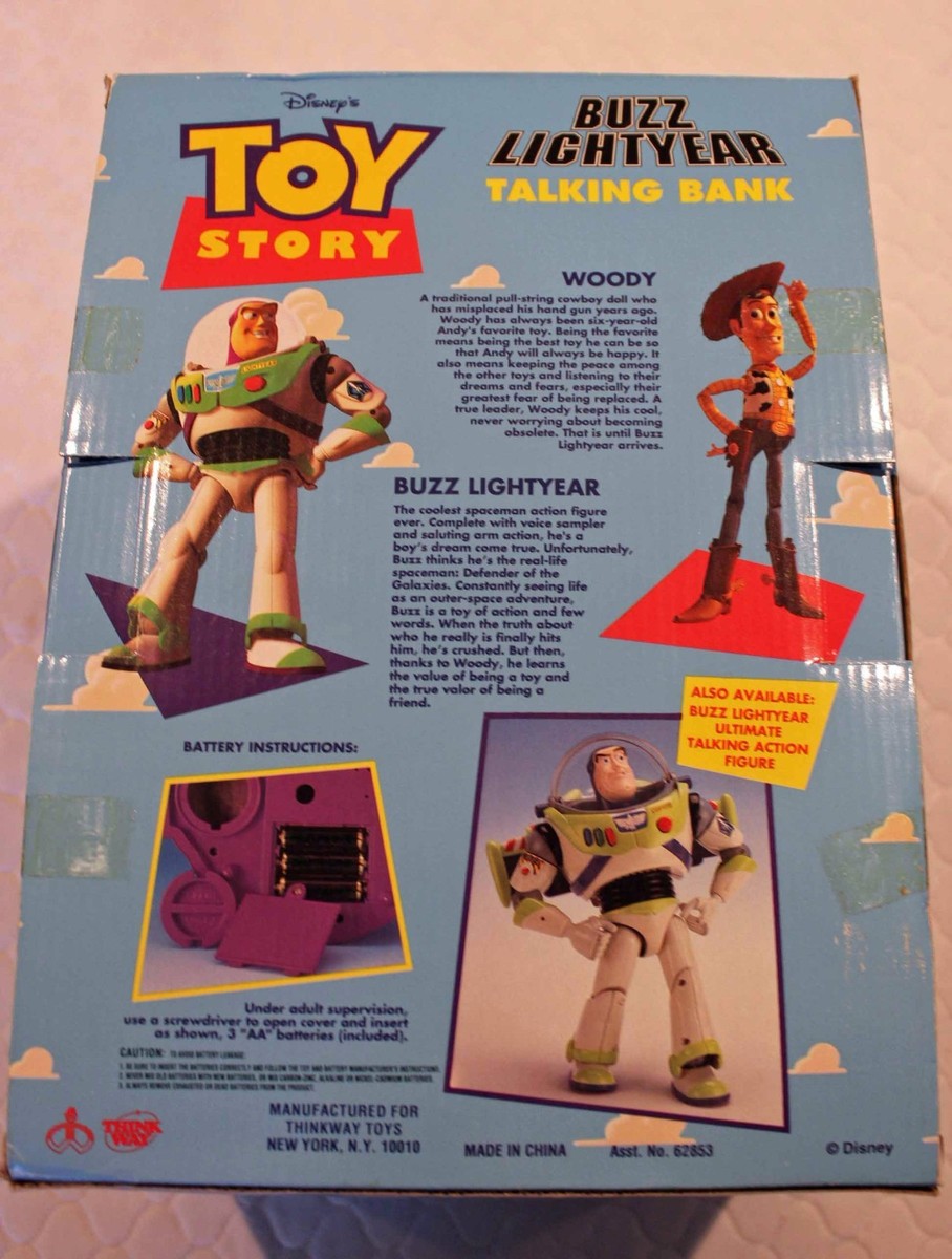 Toy Story 1st Edition 1995 Thinkway Buzz Lightyear Talking Bank